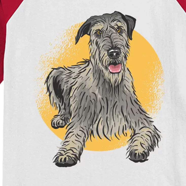 Cute Hound Dog Kids Colorblock Raglan Jersey