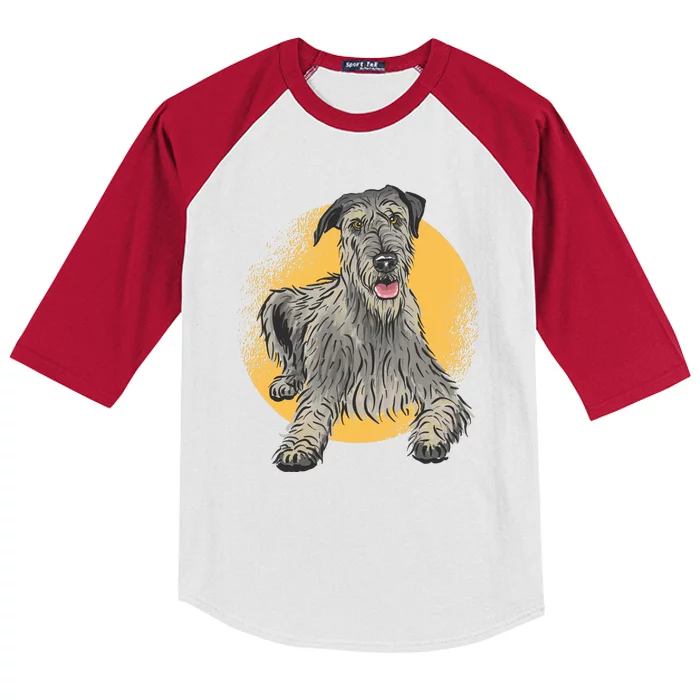 Cute Hound Dog Kids Colorblock Raglan Jersey