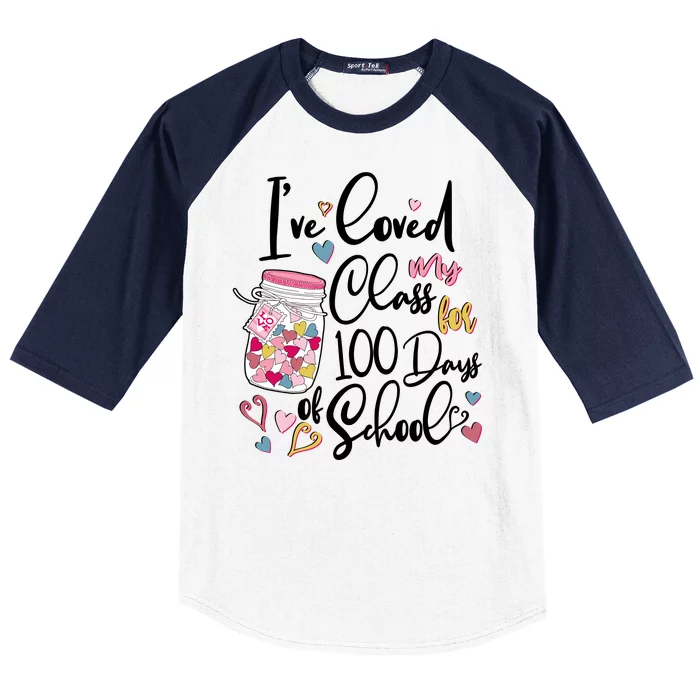 Cute I Loved My Class for 100 Days of School Valentine's Day Baseball Sleeve Shirt