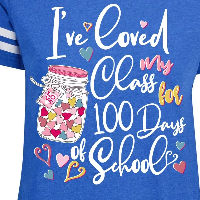 Cute I Loved My Class for 100 Days of School Valentine's Day Enza Ladies Jersey Football T-Shirt