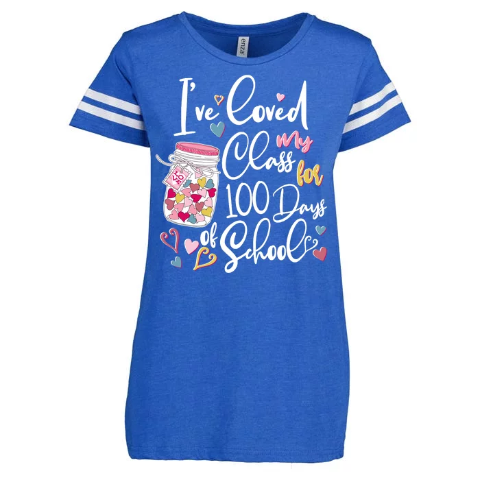 Cute I Loved My Class for 100 Days of School Valentine's Day Enza Ladies Jersey Football T-Shirt