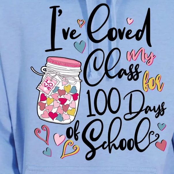 Cute I Loved My Class for 100 Days of School Valentine's Day Unisex Surf Hoodie