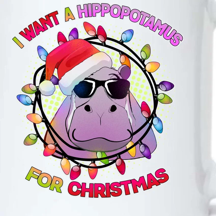 Cute I Want A Hippopotamus for Christmas Lights Black Color Changing Mug