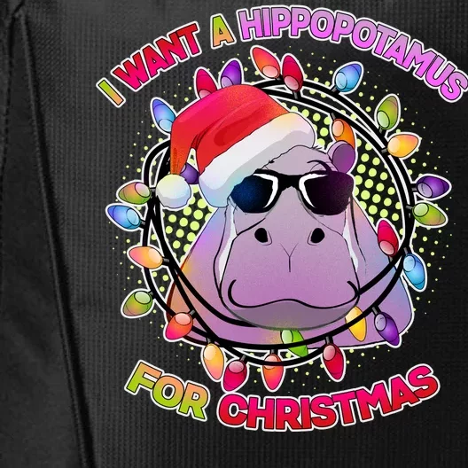 Cute I Want A Hippopotamus for Christmas Lights City Backpack