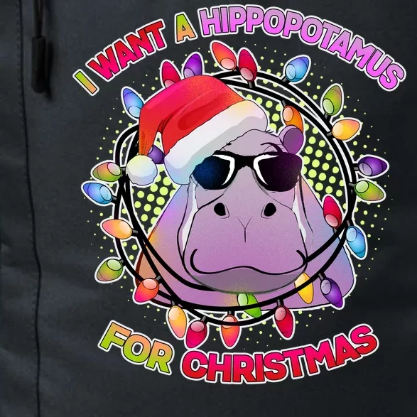 Cute I Want A Hippopotamus for Christmas Lights Daily Commute Backpack