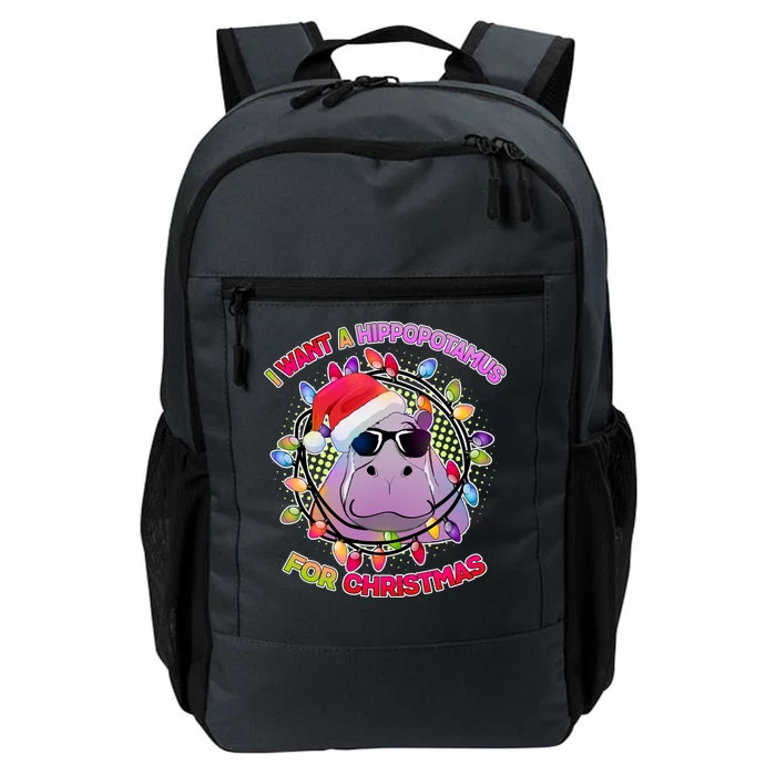 Cute I Want A Hippopotamus for Christmas Lights Daily Commute Backpack