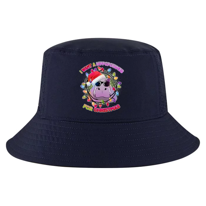 Cute I Want A Hippopotamus for Christmas Lights Cool Comfort Performance Bucket Hat