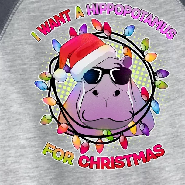 Cute I Want A Hippopotamus for Christmas Lights Toddler Fine Jersey T-Shirt