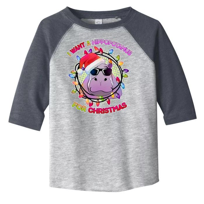 Cute I Want A Hippopotamus for Christmas Lights Toddler Fine Jersey T-Shirt