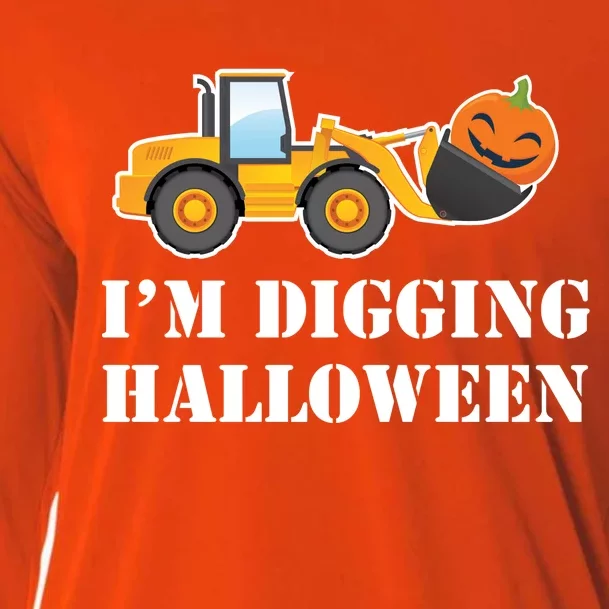 Cute I'm Digging Halloween Tractor Cooling Performance Long Sleeve Crew