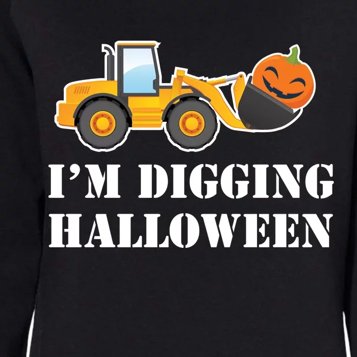 Cute I'm Digging Halloween Tractor Womens California Wash Sweatshirt