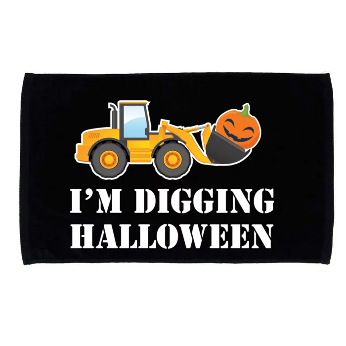 Cute I'm Digging Halloween Tractor Microfiber Hand Towel