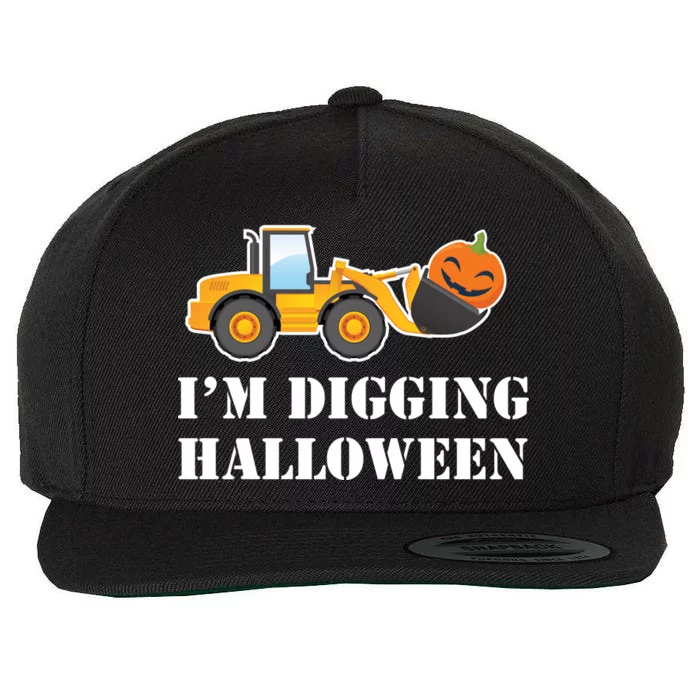 Cute I'm Digging Halloween Tractor Wool Snapback Cap