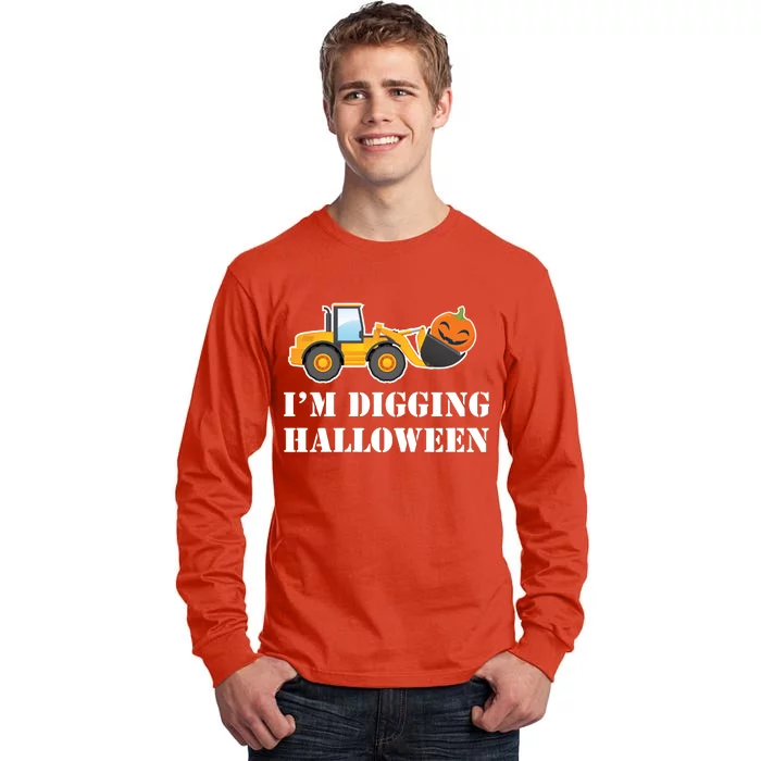 Cute I'm Digging Halloween Tractor Tall Long Sleeve T-Shirt