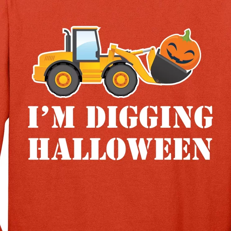 Cute I'm Digging Halloween Tractor Tall Long Sleeve T-Shirt