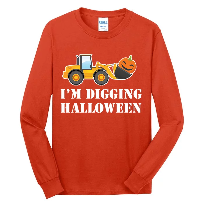 Cute I'm Digging Halloween Tractor Tall Long Sleeve T-Shirt