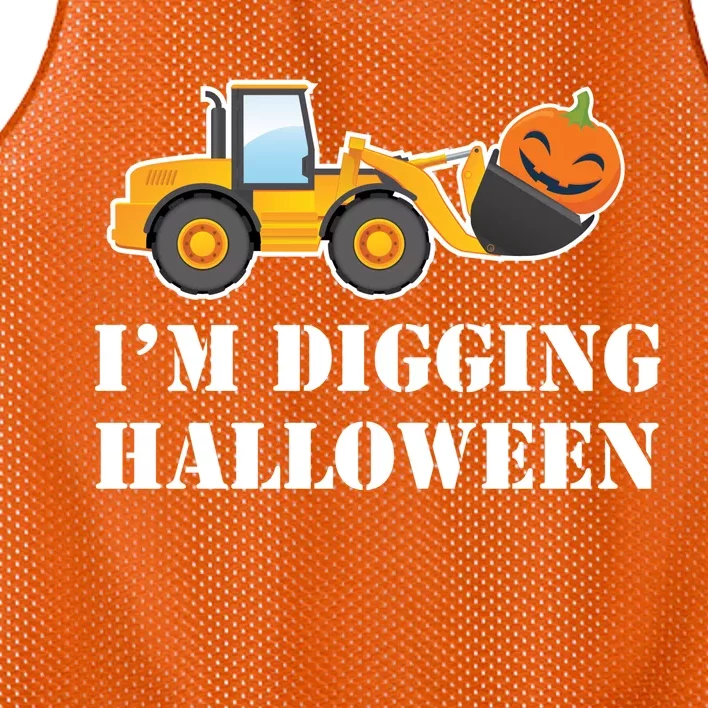 Cute I'm Digging Halloween Tractor Mesh Reversible Basketball Jersey Tank