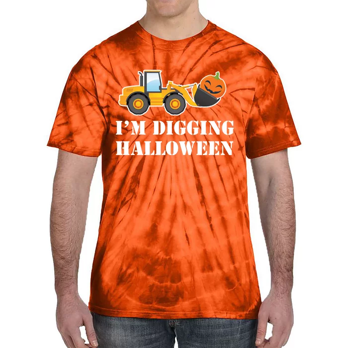 Cute I'm Digging Halloween Tractor Tie-Dye T-Shirt