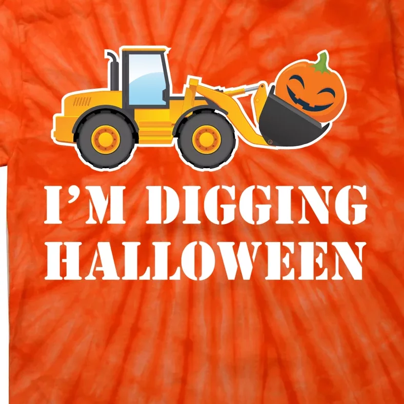 Cute I'm Digging Halloween Tractor Tie-Dye T-Shirt