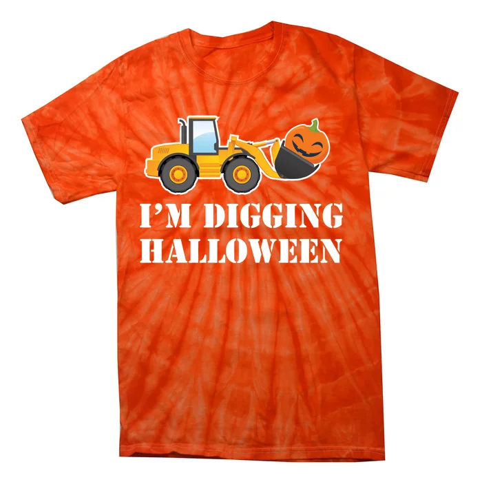 Cute I'm Digging Halloween Tractor Tie-Dye T-Shirt