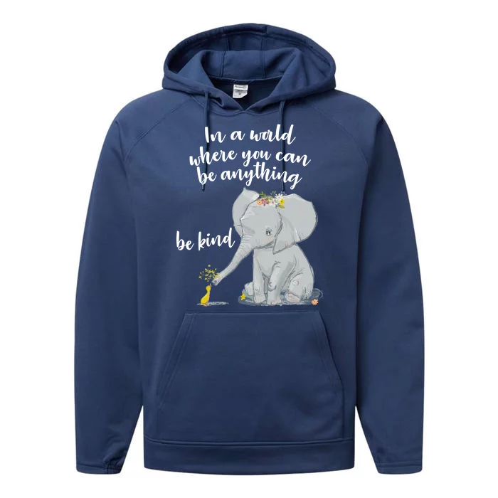 Cute Inspiring Be Anything Be Kind Performance Fleece Hoodie