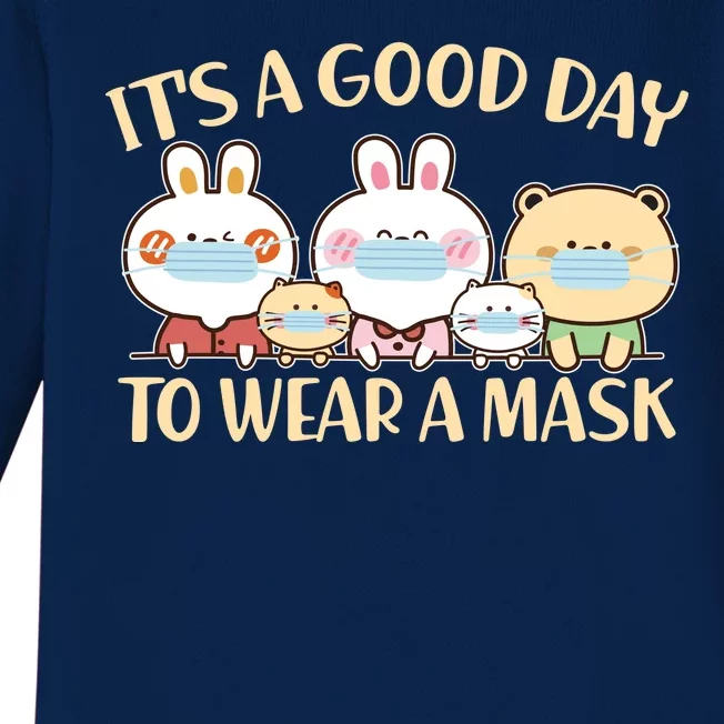 Cute It's A Good Day To Wear A Mask Baby Long Sleeve Bodysuit