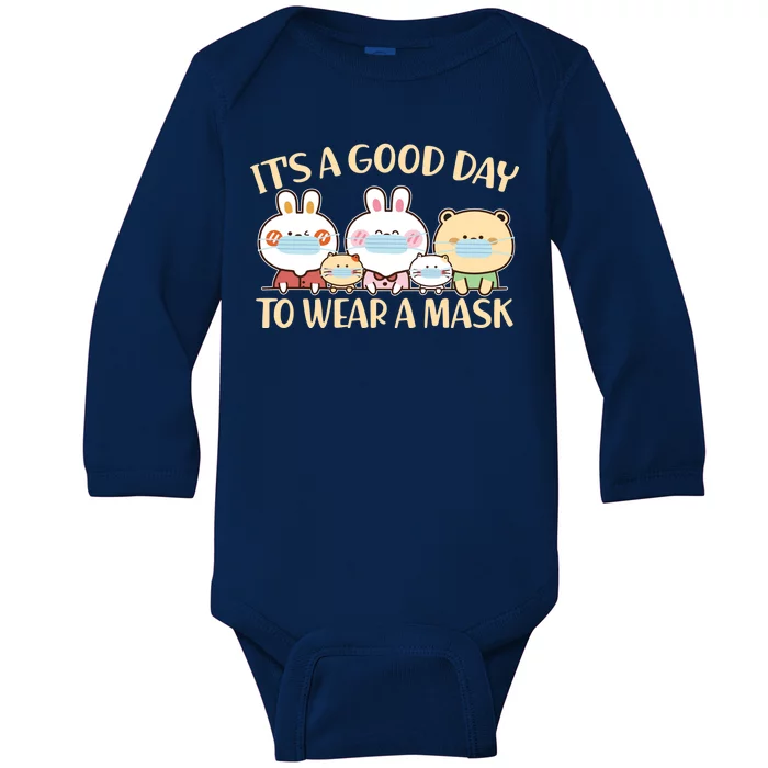 Cute It's A Good Day To Wear A Mask Baby Long Sleeve Bodysuit