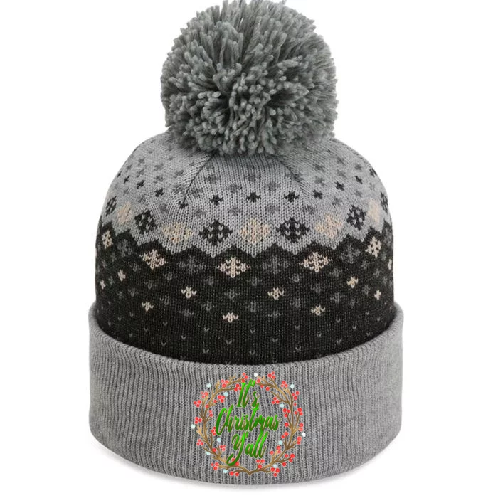 Cute It's Christmas Y'all Colorful Leaf The Baniff Cuffed Pom Beanie