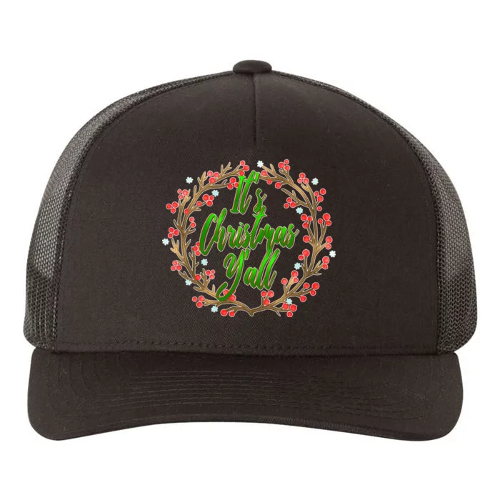 Cute It's Christmas Y'all Colorful Leaf Yupoong Adult 5-Panel Trucker Hat