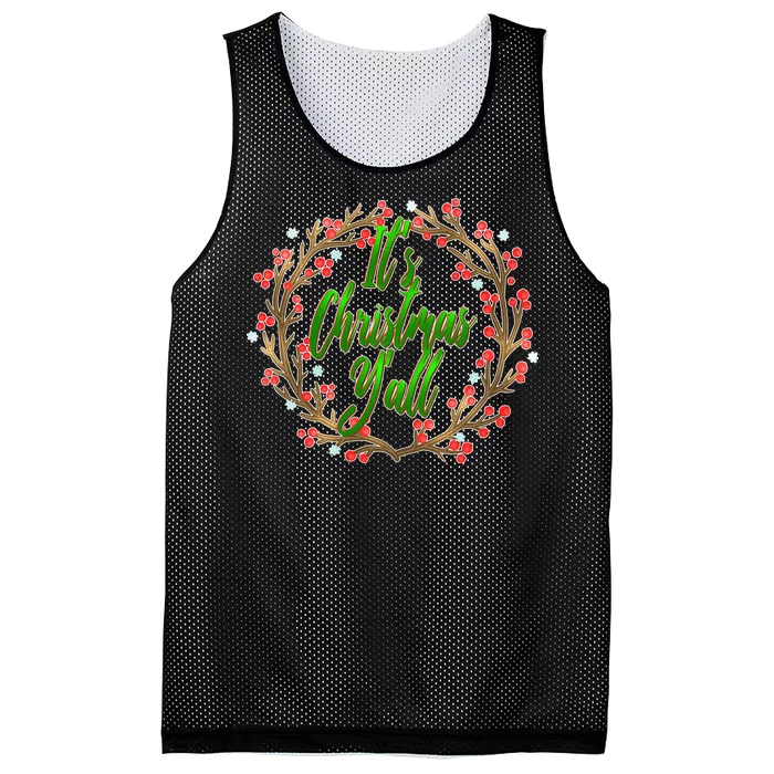 Cute It's Christmas Y'all Colorful Leaf Mesh Reversible Basketball Jersey Tank