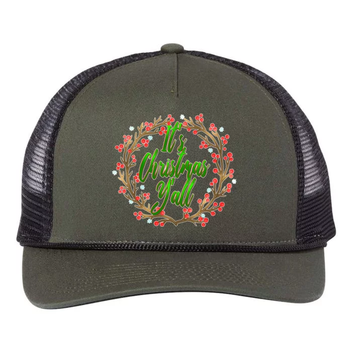 Cute It's Christmas Y'all Colorful Leaf Retro Rope Trucker Hat Cap