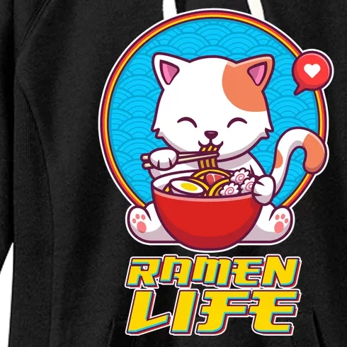 Cute Japanese Ramen Life Kitty Women's Fleece Hoodie