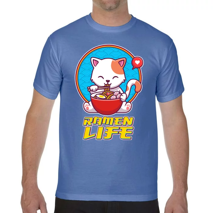 Cute Japanese Ramen Life Kitty Comfort Colors T-Shirt