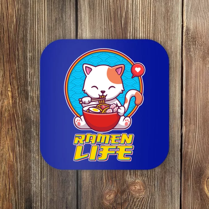 Cute Japanese Ramen Life Kitty Coaster