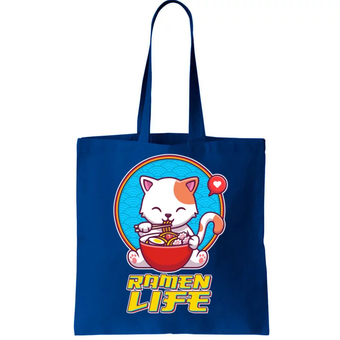 Cute Japanese Ramen Life Kitty Tote Bag