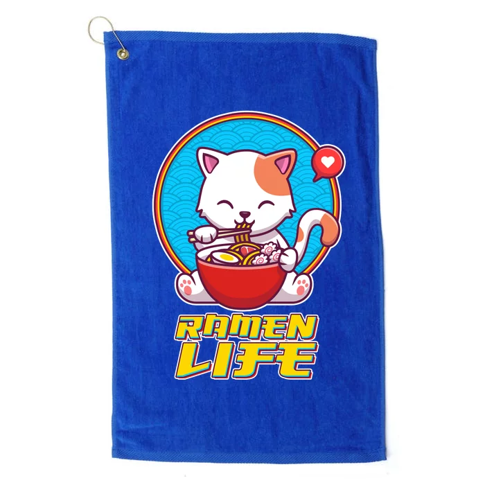 Cute Japanese Ramen Life Kitty Platinum Collection Golf Towel