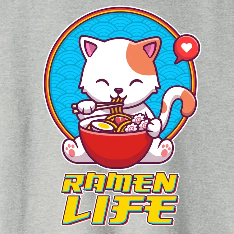 Cute Japanese Ramen Life Kitty Women's Crop Top Tee