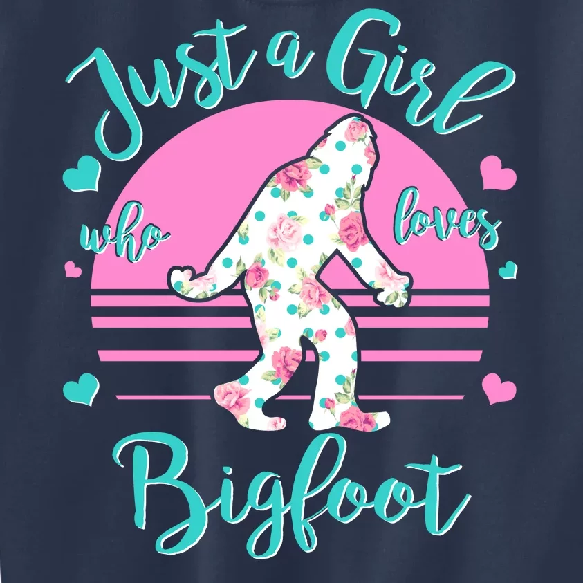 Cute Just a Girl Who Loves Bigfoot Kids Sweatshirt