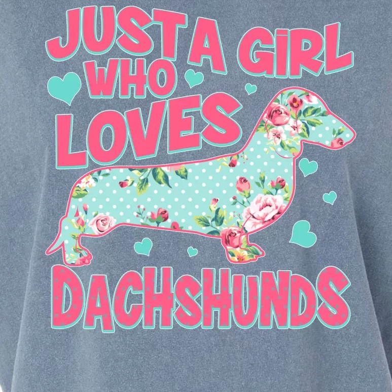 Cute Just A Girl Who Loves Dachshunds Garment-Dyed Women's Muscle Tee