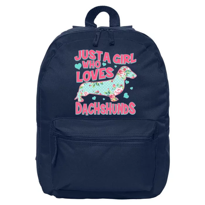 Cute Just A Girl Who Loves Dachshunds 16 in Basic Backpack