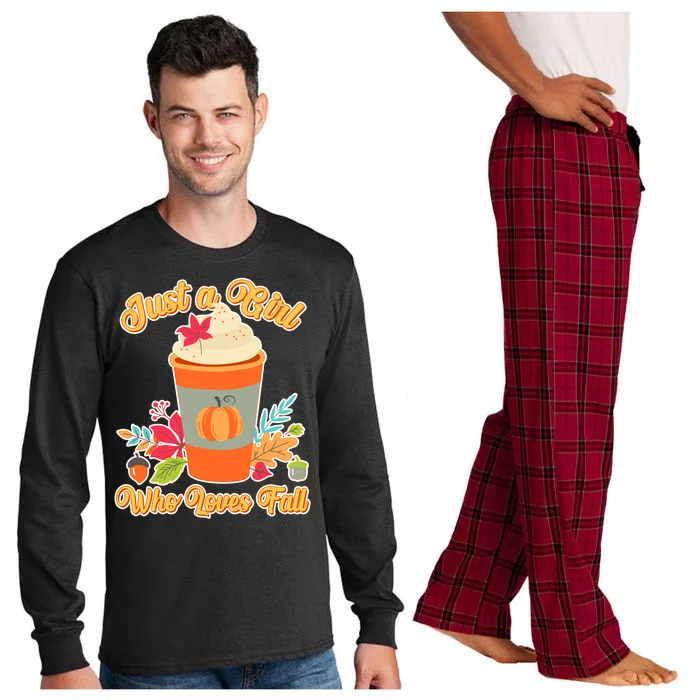 Cute Just A Girl Who Loves Fall Long Sleeve Pajama Set