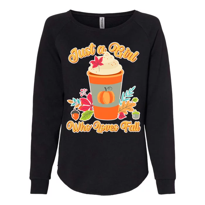 Cute Just A Girl Who Loves Fall Womens California Wash Sweatshirt