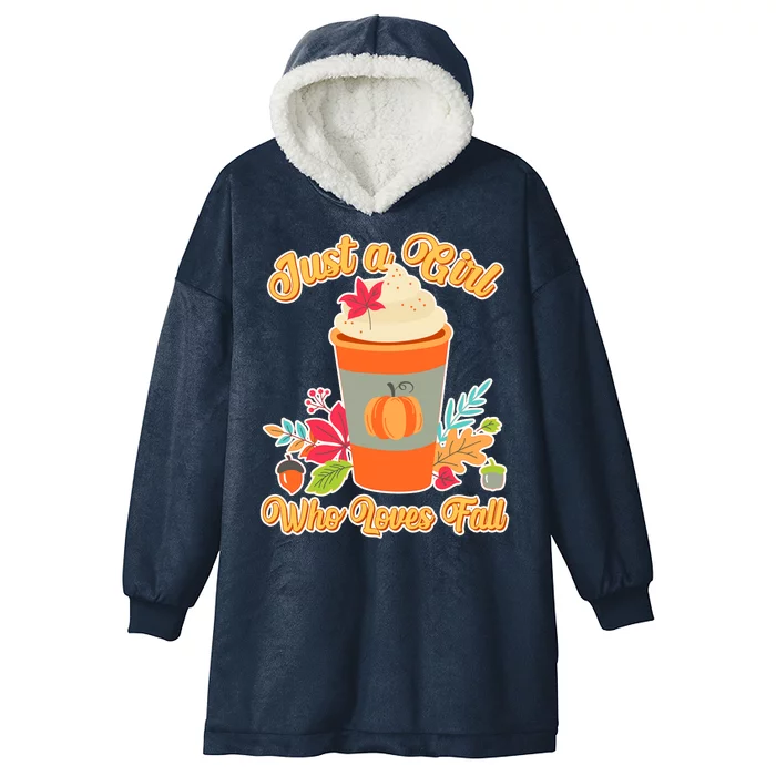 Cute Just A Girl Who Loves Fall Hooded Wearable Blanket