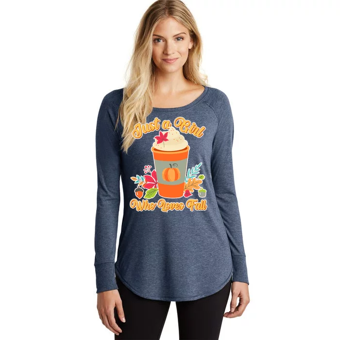 Cute Just A Girl Who Loves Fall Women's Perfect Tri Tunic Long Sleeve Shirt