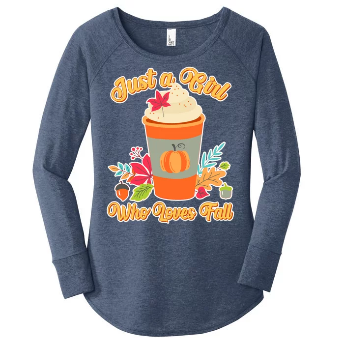 Cute Just A Girl Who Loves Fall Women's Perfect Tri Tunic Long Sleeve Shirt