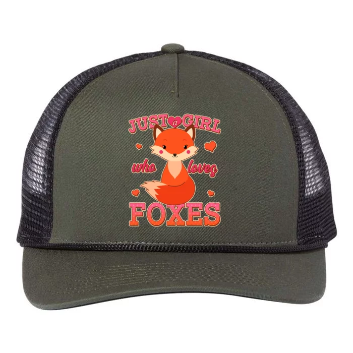 Cute Just A Girl Who Loves Foxes Retro Rope Trucker Hat Cap