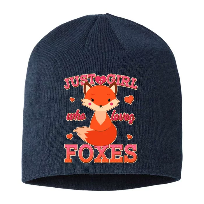 Cute Just A Girl Who Loves Foxes 8 1/2in Sustainable Knit Beanie