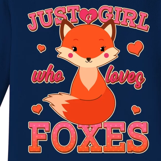 Cute Just A Girl Who Loves Foxes Baby Long Sleeve Bodysuit