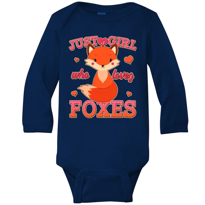 Cute Just A Girl Who Loves Foxes Baby Long Sleeve Bodysuit