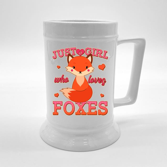 Cute Just A Girl Who Loves Foxes Front & Back Beer Stein